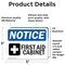 Signmission First Aid Cabinet Sign With Symbol, 5 in W x Rectangle, Vinyl Decal OS-2PACK-NS-D-35-L-12728 - alternate 2